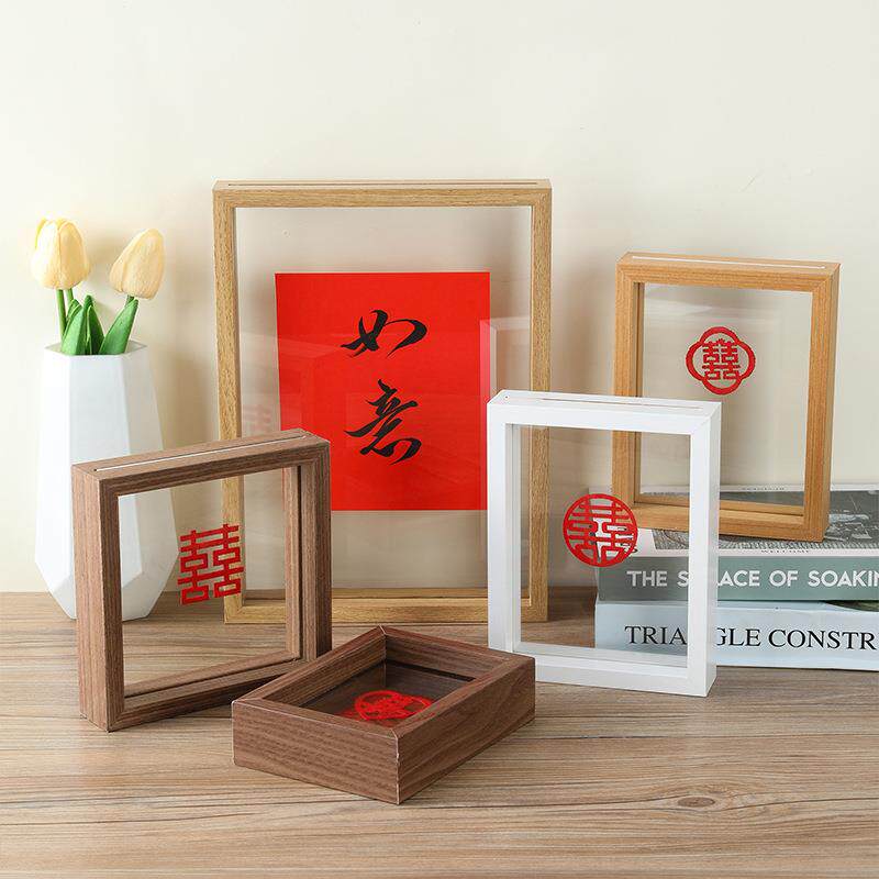 Double-sided transparent photo frame set table diy glass specimen frame decoration square 6 inches 7 inches 8 inches A4 picture frame manufacturers