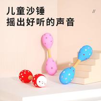 Customized wooden crafts large double-headed maracas childrens music early education toys musical instruments infant wooden toys