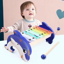 Customized direct sales wooden eight-note percussion high-end dolphin percussion instrument music enlightenment toy for children