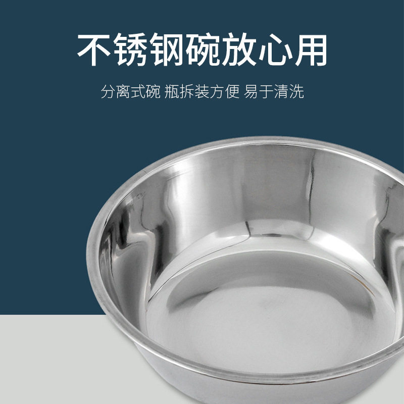Dog Basin Dog Bowl Cat Bowl double bowl Automatic drinking water Bowl Pooch Bowl Kitty Water Bowl anti-rice bowl Pet Supplies