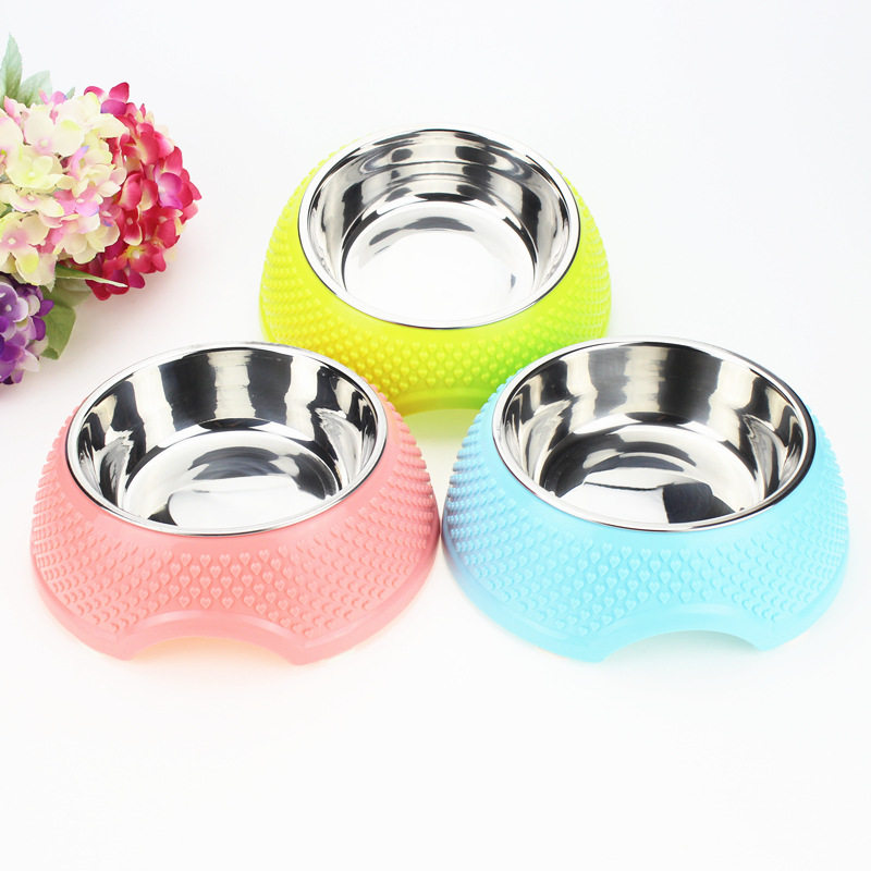 Premium Pet Bowls Single Bowl Stainless Steel Dog Bowls Plastic Anti Slip Bowl Cat Bowl
