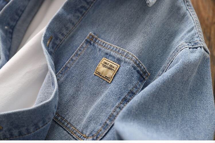 Детская джинсовая рубашка  男童牛仔衬衫2024春秋新款儿童长袖休闲 𫔮外套薄衬衫中大童开 𫔭衫上衣