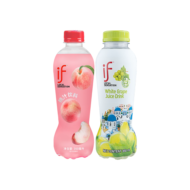 If泰國進口果汁飲料350ml12瓶（葡萄汁桃汁荔枝水組合） 