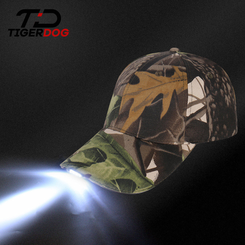TigerDog Outdoor Induction LED Lighthat Hook Lighthook Strong Lighting Charging Duck Tongue Hat Tactical Baseball Cap Man