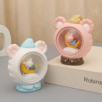 Sleep Bear Night Light Resin Ornament Dormitory Room Bedside Lamp Cartoon Childrens Birthday Graduation Gift