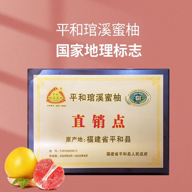福建平和琯溪 红心柚子 净重4.5斤 2个 图1