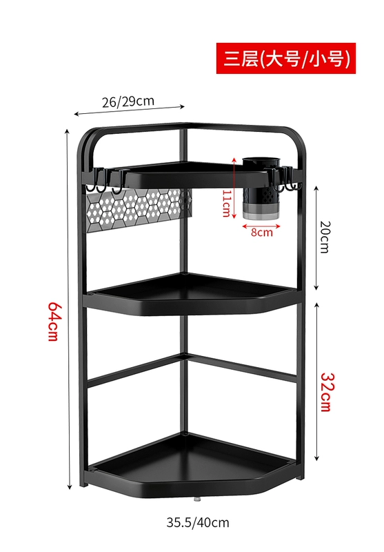 kệ de dao thớt thông minh Kệ góc bếp giá gia vị tam giác giá gia vị mặt bàn góc giá dao kệ đũa giá để đồ miễn phí đục lỗ giá góc liên hoàn kệ để nhà bếp