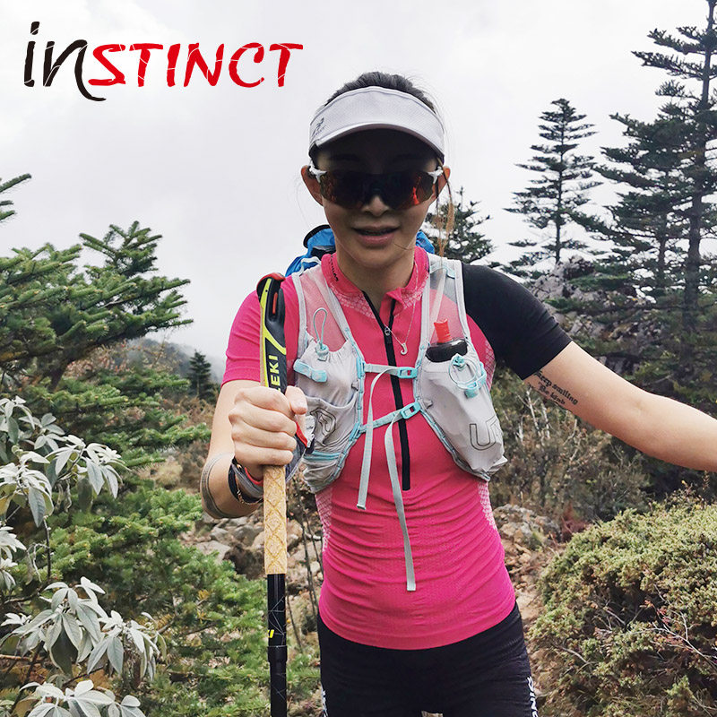 INSTINCT Men and Women Sleeveless Fitness Outdoor Sports Trail Running Marathon Tight Quick DryIng Semi ZipPer short sleeves