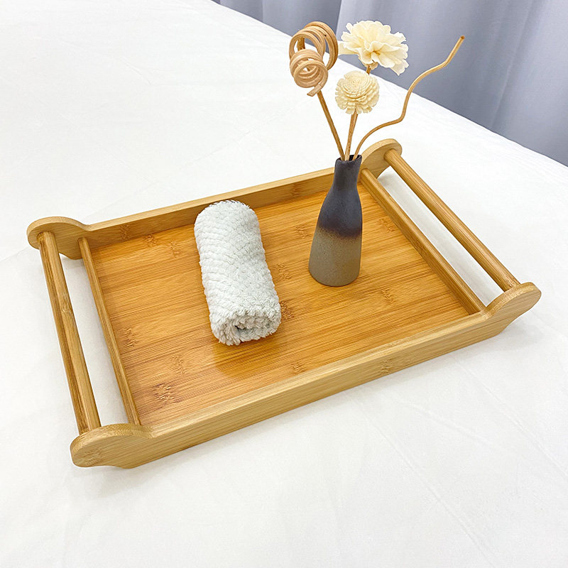 Beauty Salon Essential Oil Rectangular Day Style Bamboo Wood Care Pan Solid Wood Plate Woody Tray Pastry Tea Tray Barbecue Dish