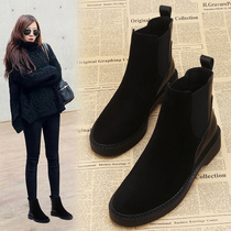 Hong Kong trendy brand 2020 new flat-bottomed Martin boots street fashion Chelsea womens boots plus velvet booties womens trend