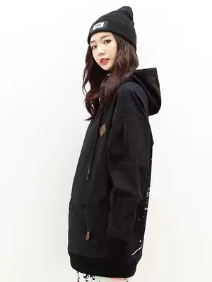 Winter double board veneer windproof and warm ski hoodie sweater for men and women base shirt waterproof and breathable outdoor ski suit