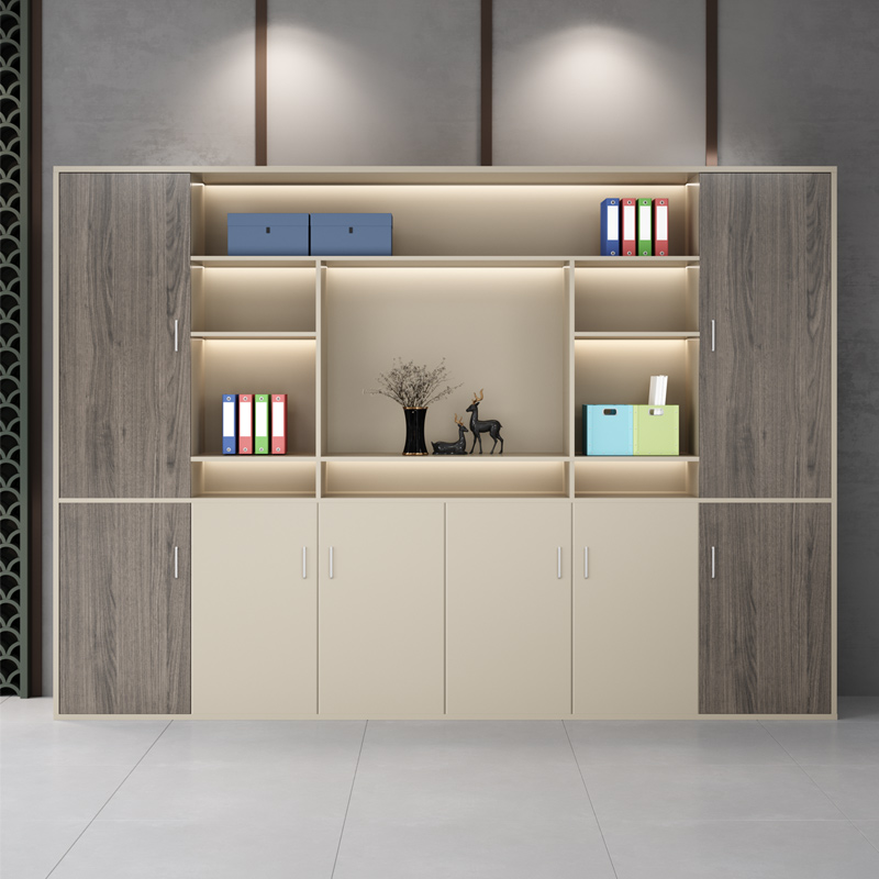 Office furniture Wooden Cabinet Bookcase Combination Plate information Archives cabinet Boss Room Background Paper Cabinet
