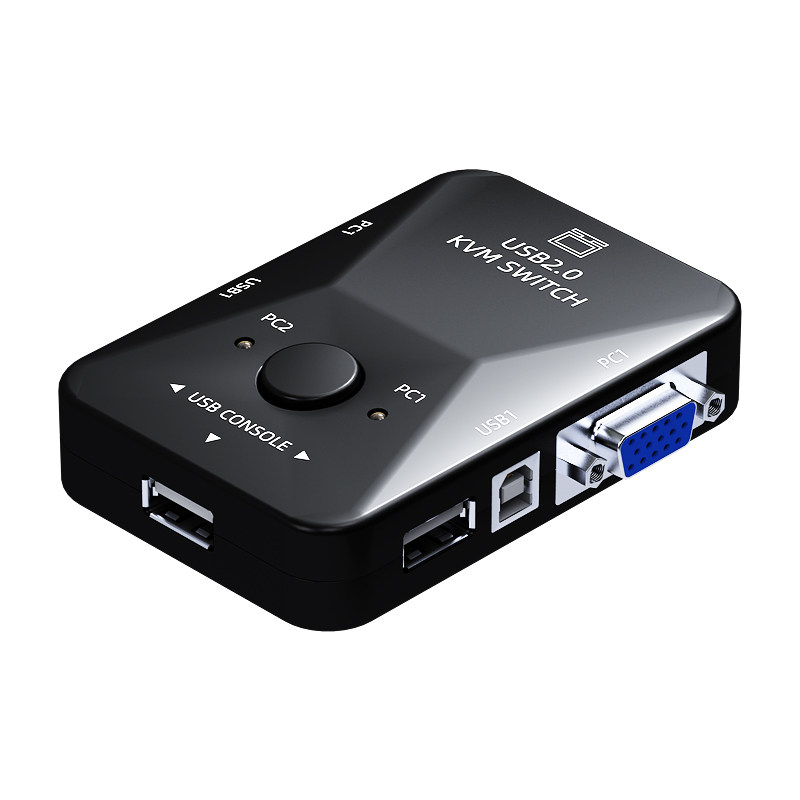 Zhenwei KVM switcher VGA2 port monitor one drag two computer mouse keyboard monitor share 2 cut 1