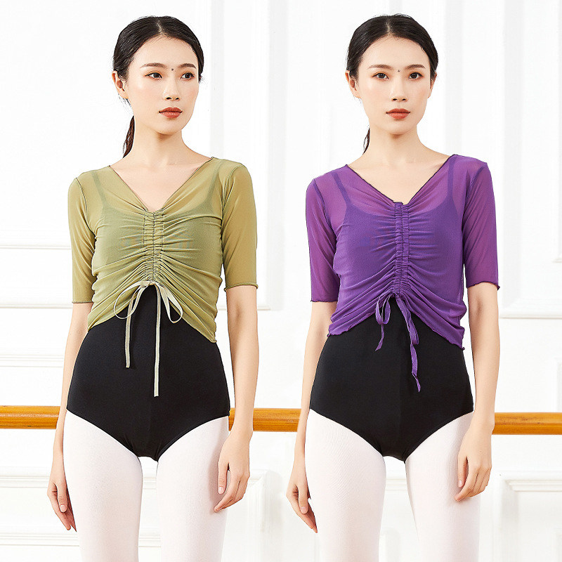 Ballet dancer Classical Dance Dress for adult body Practice Kungfu Kongfu Jacket Modern Dance Drawing Rope Hood Garment