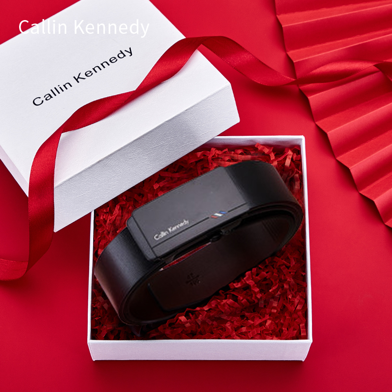 (Year not cleared) Callin Kennedy men's leather belt toothless automatic buckle belt men's youth