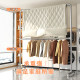 Galvanized Steel Pipe Clothes Drying Rack, Double-Layer Adjustable Floor-Standing Indoor Clothes Rack, Balcony Clothes Drying Rack, Movable Coat Rack