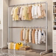 Steel Pipe Clothes Drying Rack, Water Pipe Clothes Rack, Clothes Drying Rod, Balcony Household Floor-Standing Bedroom Outdoor Clothes Hanging Rack, Simple Quilt Drying Rack