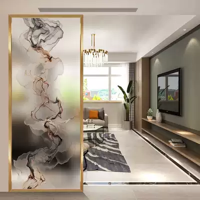 Modern simple glass screen partition into the living room abstract ribbon decoration bedroom shelter home light luxury introduction