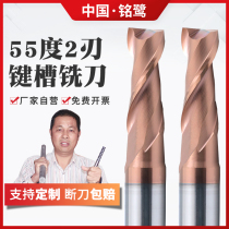 Minglu 55 degree 2-blade carbide tungsten steel milling cutter cnc cnc tool coating flat bottom customized extended end mill