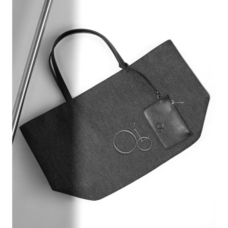 Olio Original Multi-Formal 3D Embroidered Denim Patchwork Leather Shoulder Minimalist Commuter Large-Capacity Tote Bag
