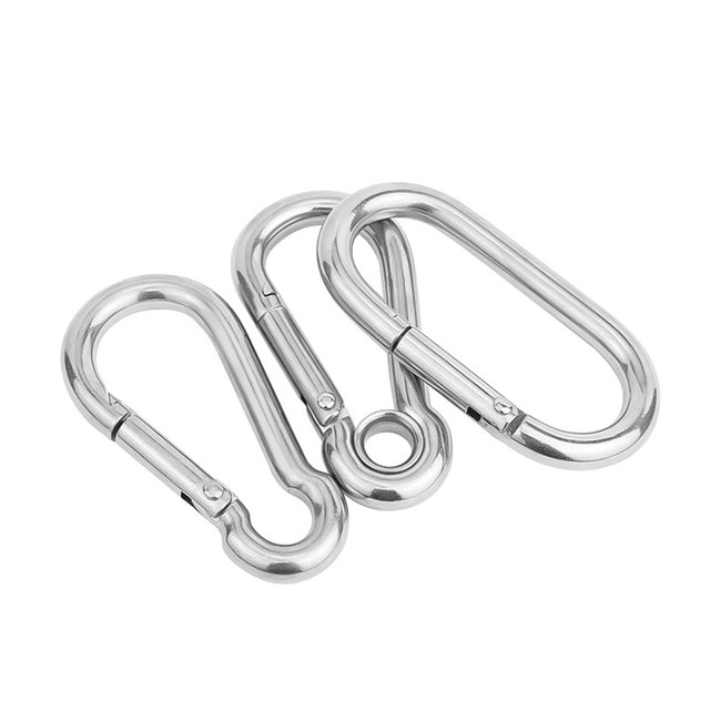 304 stainless steel spring buckle carabiner safety buckle key chain hoist buckle nut spring belt ring buckle dog chain buckle