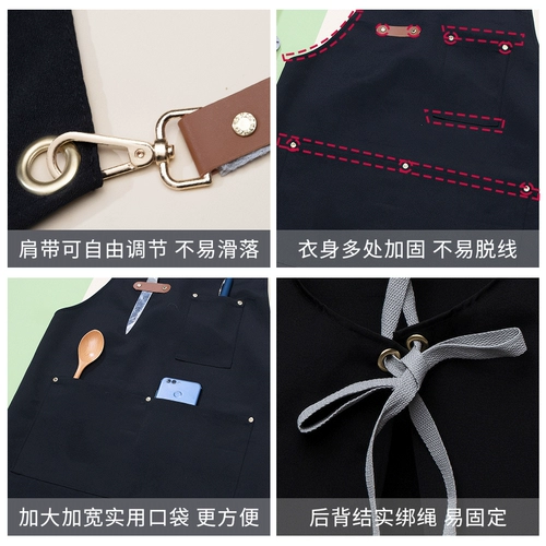 Джинсовый фартук, кофейный водонепроницаемый чай с молоком, популярно в интернете, делается под заказ, с печатью вашего логотипа