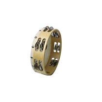 Orff world childrens musical instrument sheepskin double row tambourine kindergarten teaching aids tambourine log tambourine factory direct sale