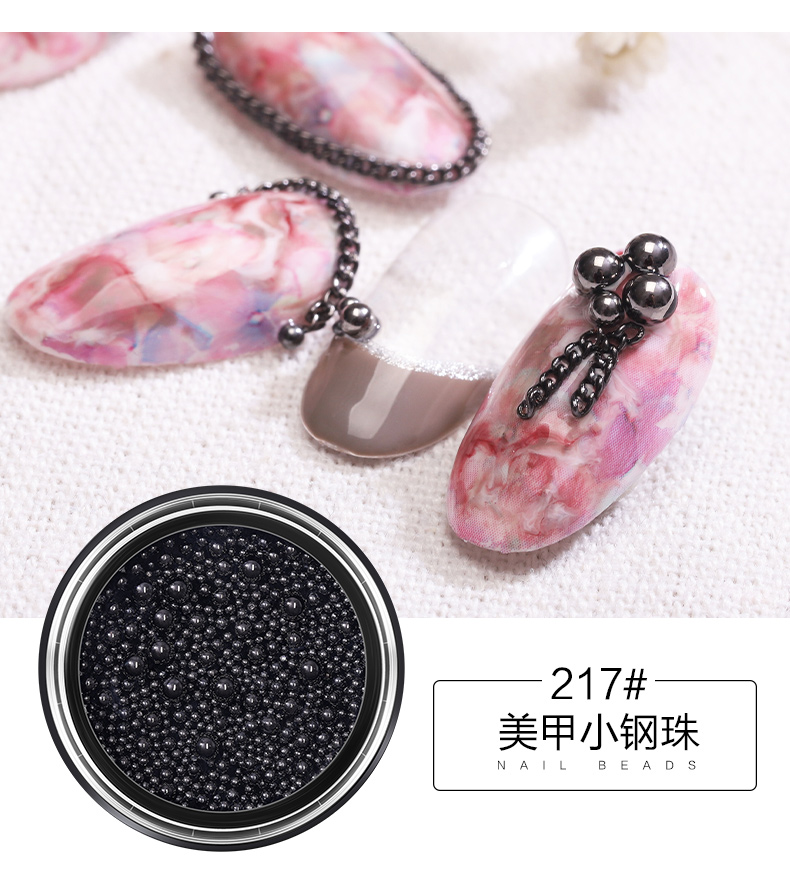 Mới trang sức móng kim loại hạt trang trí DIY hạt cườm hạt dụng cụ móng tay bằng vàng và bạc nhiều màu nhỏ hạt thép - Công cụ Nail kìm cắt móng tay