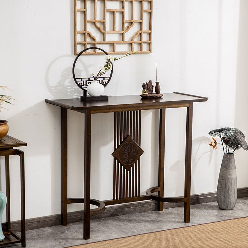 New Chinese style porch table solid wood Zen foyer porch table for table modern minimalist living room strip case end view table porch cabinet