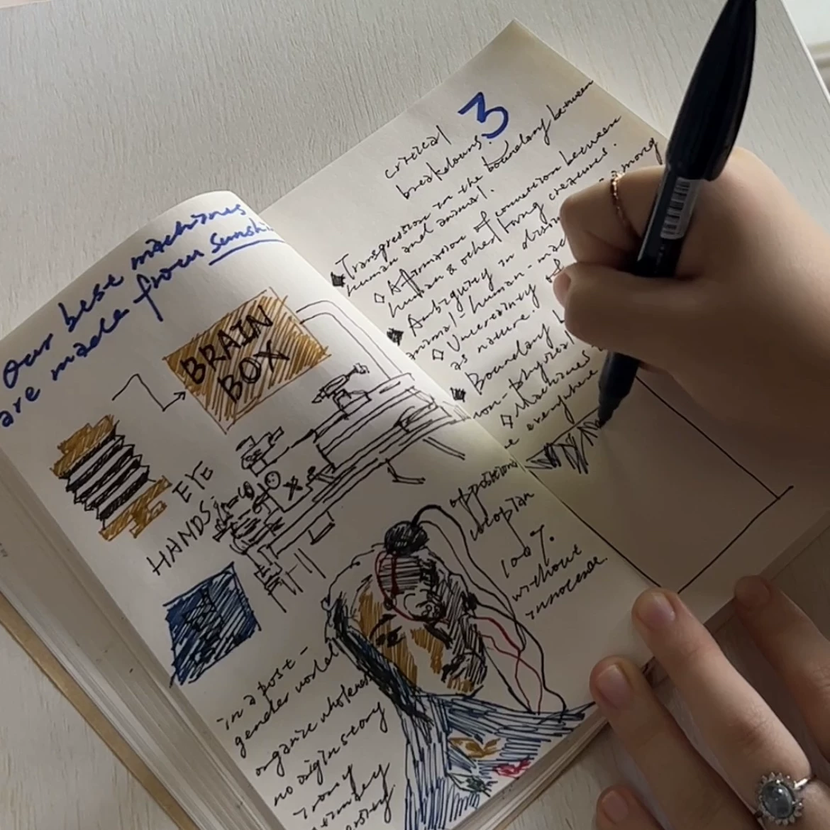 #пустой Маленькая тетрадь A5 blank book｜Обложка из крафт-бумаги｜Экстра толстая 180 листов 360 страниц
