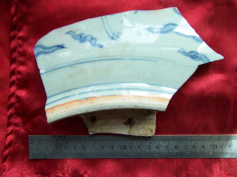 Jeji Temple Jingguan Kiln Kiln Fly Crane tattooing ancient porcelain sheet specimens-Will Friend * ** Ming and Qing Porcelain Pieces Specimen Grand-Taobao