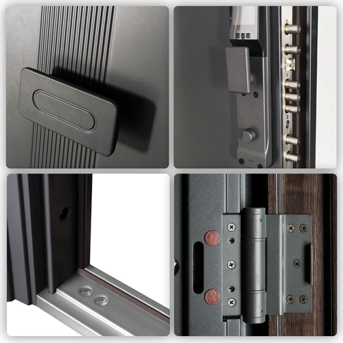 Feipulei -Level Anti -Sheeth Door Doore Home -Leving цинк сплав входной дверь инкрустация отпечатка отпечатков пальцев Дверь безопасности