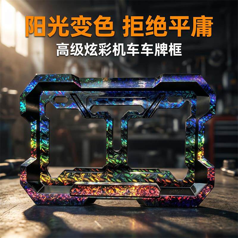 New Aurora Dazzling Motorcycle License Plate Frame, Personalized and Trendy, New Traffic Regulations, Motorcycle and Electric Vehicle License Plate Protective Frame New Aurora Dazzling Motorcycle License Plate Frame, Personalized and Trendy, New Traffic Regulations, Motorcycle and Electric Vehicle License Plate Protective Frame