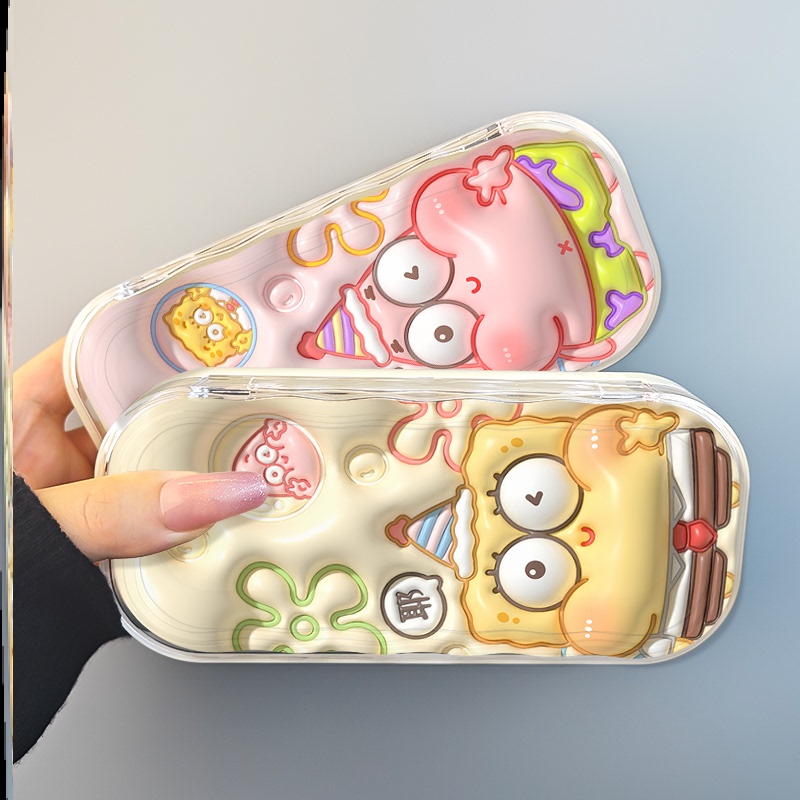 Spongebob Glasses Case for Girls, Students, High-Looking Students, Myopia Glasses Case, Female Portable Sunglasses Storage Box