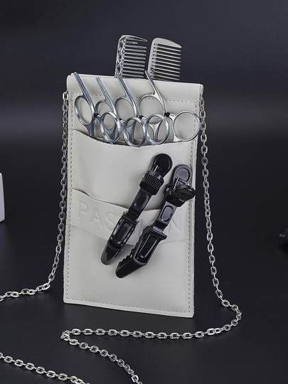 Genuine Leather Scissor Bag, Hairdressing Special-Purpose Crossbody Bag, Hairstylist Haircut Tool Bag, Pet Scissor Bag, Fashionable and Trendy