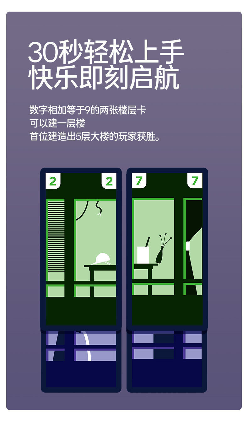 Настольная игра 摩天大楼桌游口袋系列便携都市冒险游戏牌多人聚会游戏4-6人初级