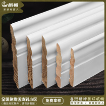 Paint lacquered solid wood skirting line home wood floor 8cm10cm 6 pure solid wood white floor