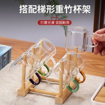 Cup containing material draining wood cup rack inverted hanging living room Home Desktop creative wooden putting tea cup dust-proof