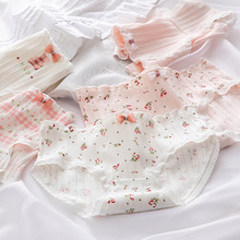 日系可爱少女纯棉内裤3条