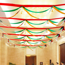 Christmas decoration hanging flag color with wave flag hanging flag mall Hotel Kindergarten Festival Scene arranged labanner