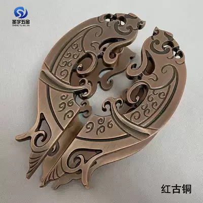 Semicircular hollow door handle Modern antique glass door Bronze handle Hotel European-style wooden door handle