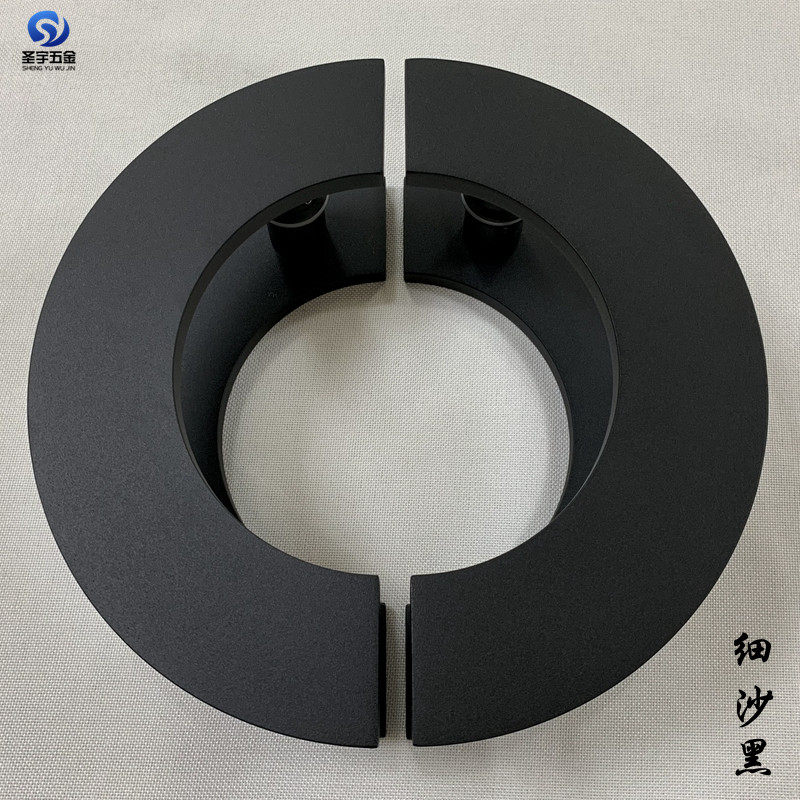 Simple Semi-circular Tempered Glass Large Door Handle Custom Solid Wood Door Handle Black Hotel Door Face Handle Modern