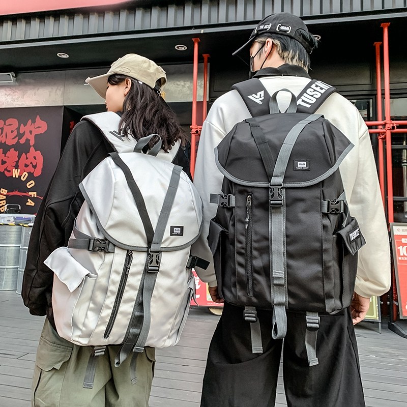 Backpack Men's Double Shoulder Bag Fashion Boomer Cool College Student Bag Girl Casual Computer Large Capacity Travel Business Bag 