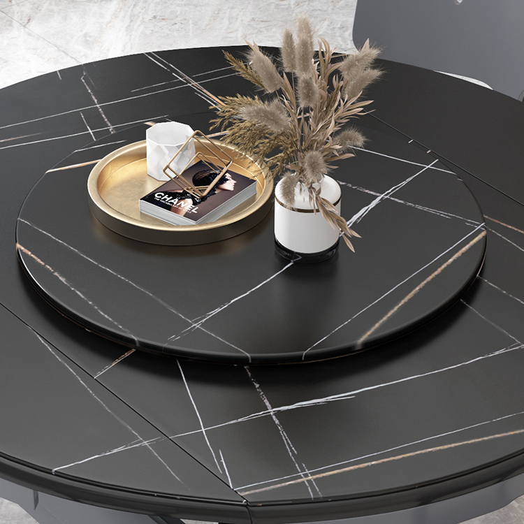Imported slate dining table turntable with rotating shaft household rectangular coffee table dining table round table turntable dining table turntable