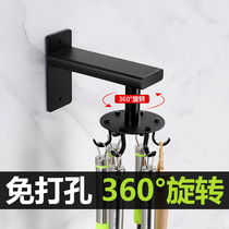 Hole-free kitchen wall storage rack shelf rotating hook spatula spoon kitchen utensils artifact wall-mounted