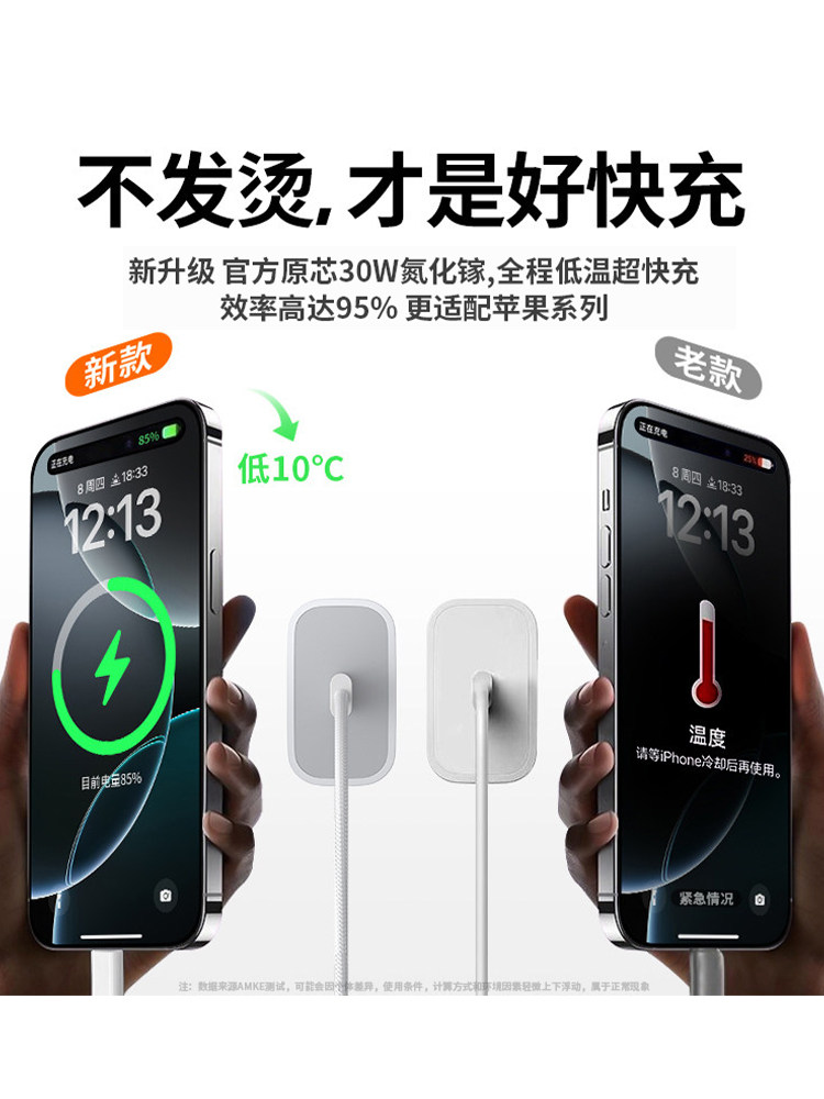 [Sf Express Express Delivery] [Official 30W Dynamic Fast Charging] Compatible with Apple 15 Charger, Original Genuine iPhone 15 Pro Max Phone Charging Head, 15 Pro Braided Data Cable Fast Charging