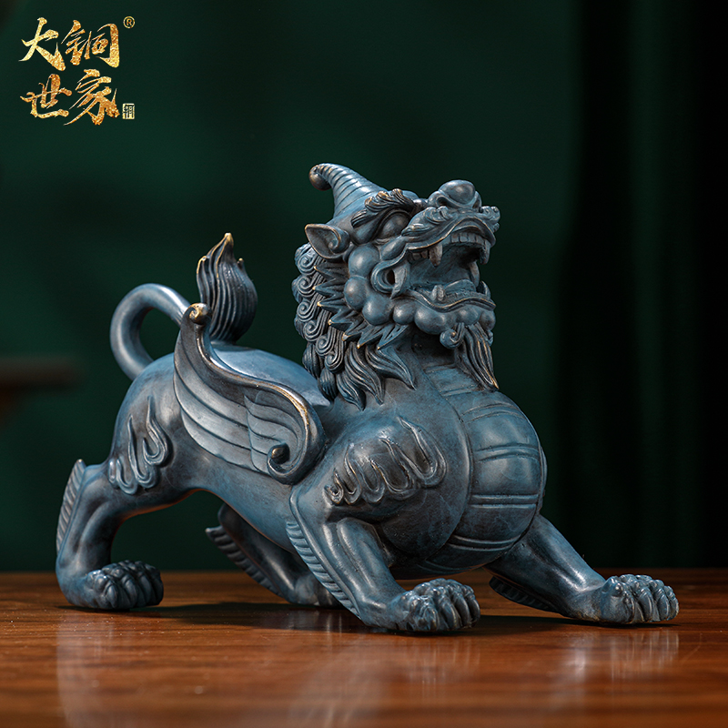 Big Copper Family Pure Copper One Corner Pair Decoration A pair of porch wine cabinet office decorations shop opening gifts