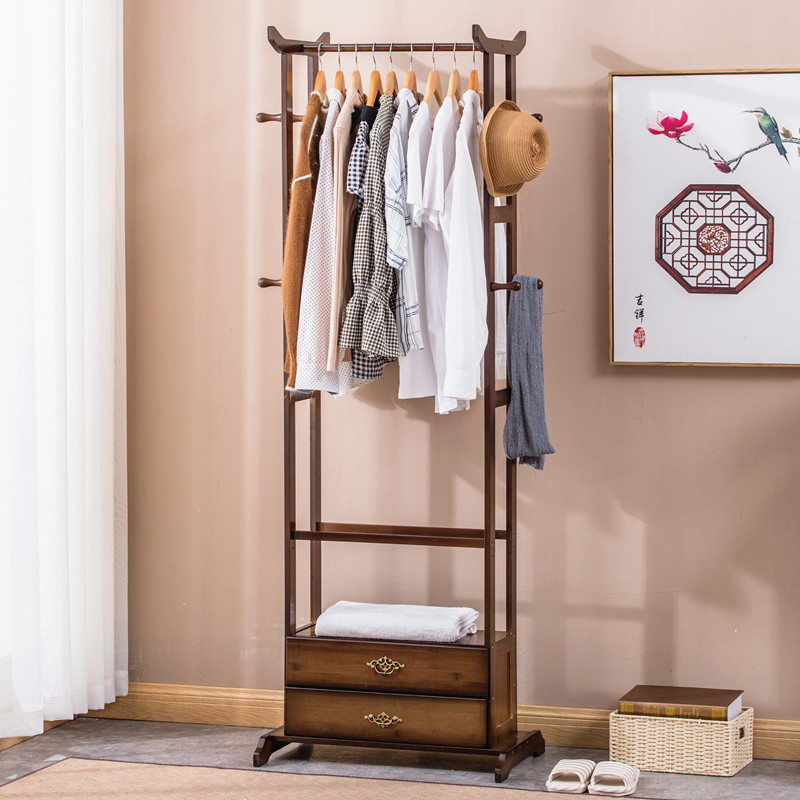 Hanging hanger floor-to-ceiling bedroom home small coat rack multi-functional vertical coat cabinet simple net red storage shelf