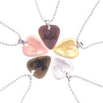 New Zinc Alloy Guitar Pick Pendant Necklace Fashion Metal Pe