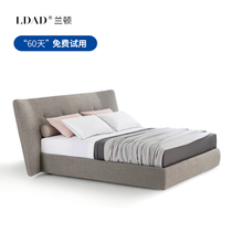 Italian minimalist fabric bed master bedroom ins modern minimalist Nordic 1 8m double bed high back soft bed